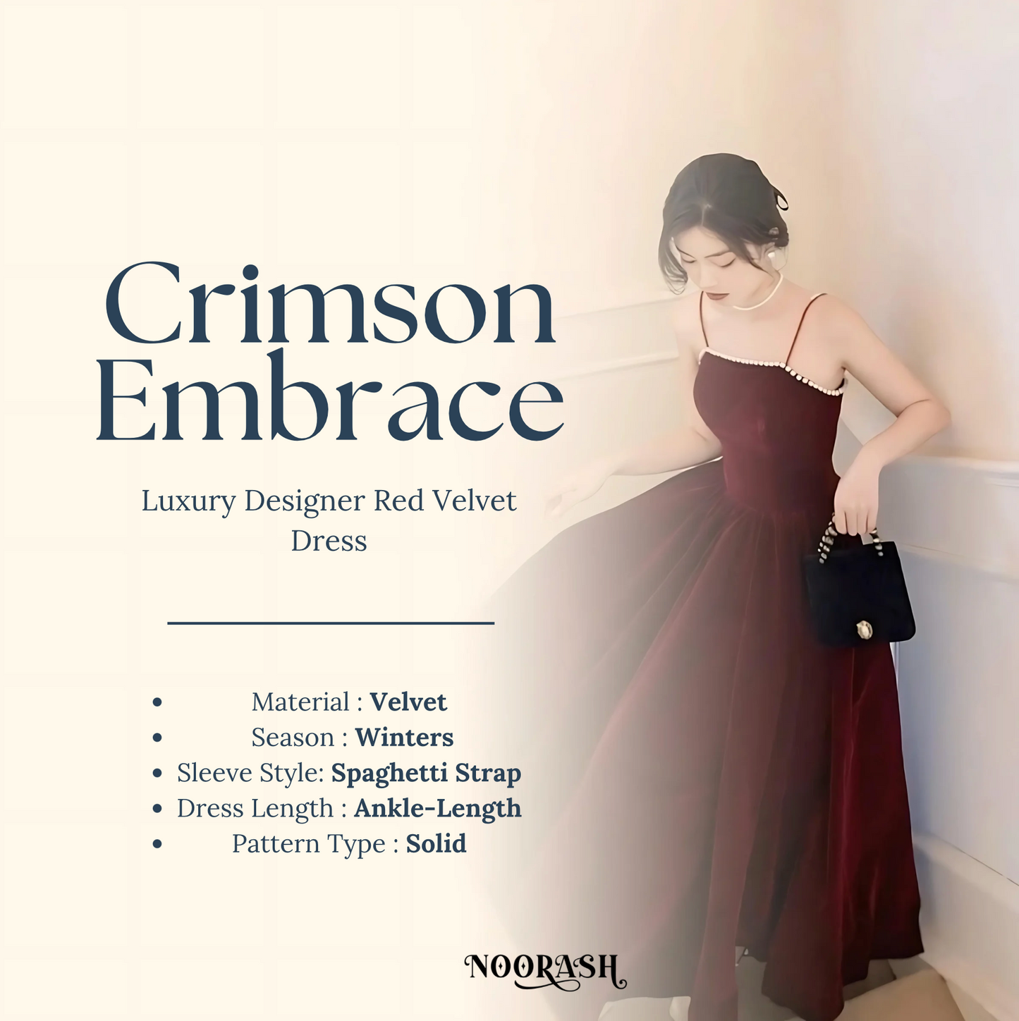 Luxury Designer Red Velvet Dress